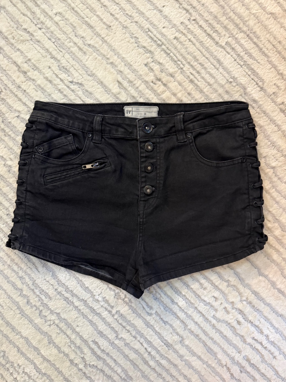 Free People Lone Ranger Lace Up High Rise Shorts